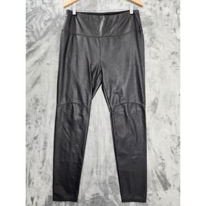 LYSSE Leggings Womens XL Black Faux Leather High Rise Ankle Pull On Slimming